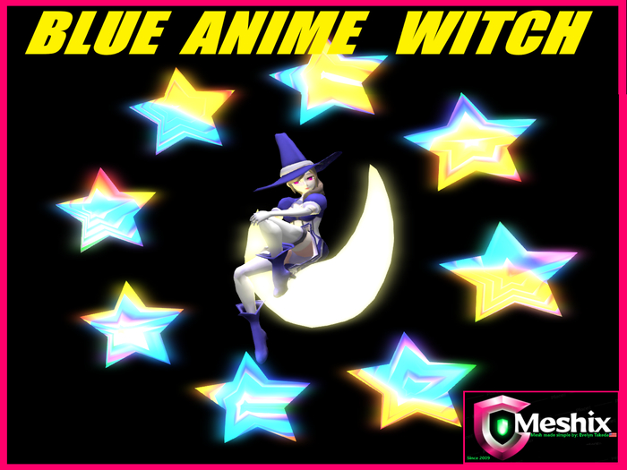 Blue Anime witch statue (effect and sound)