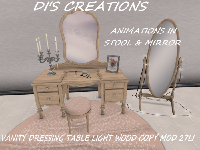 VANITY DRESSING TABLE LIGHT WOOD