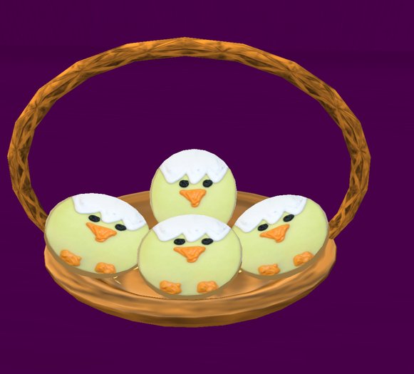 Divivity Easter Chick Cookies Basket