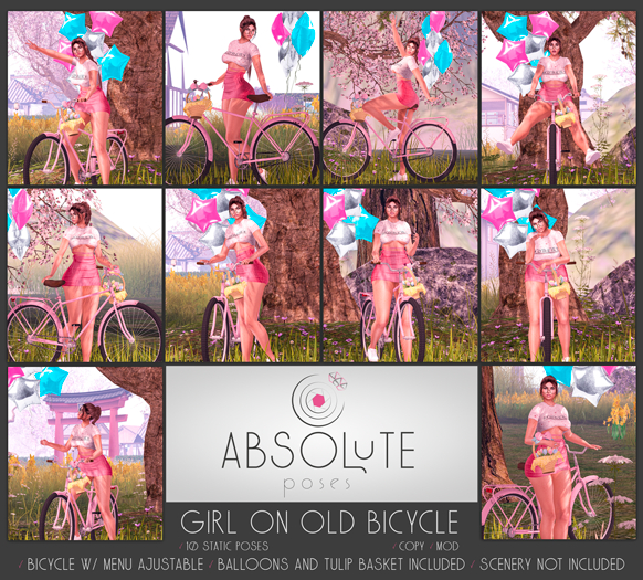 Absolute Poses -  Girl on Old Bicycle