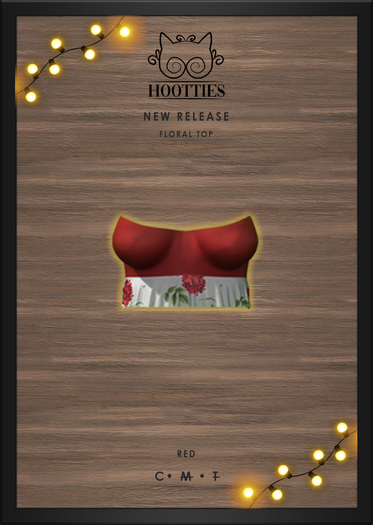 [-Hootties-] Legacy Perky - Floral Top Red