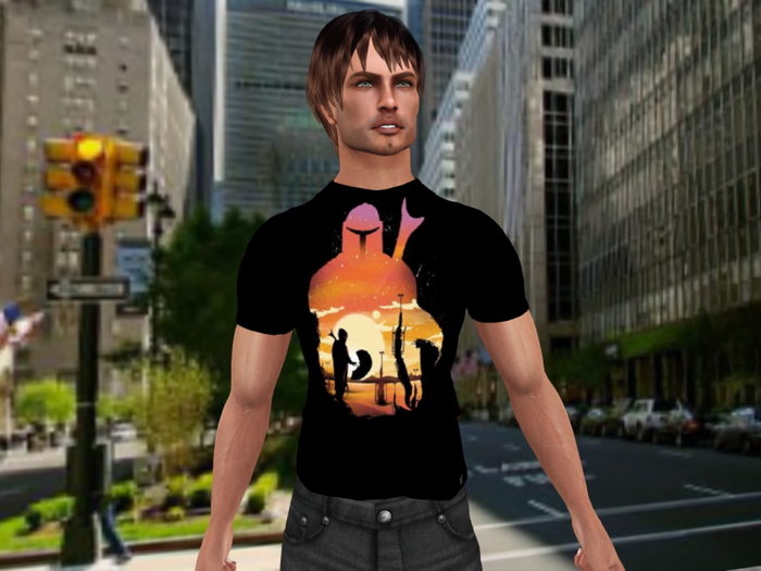 Mando Sunset-Mens' mesh shirt