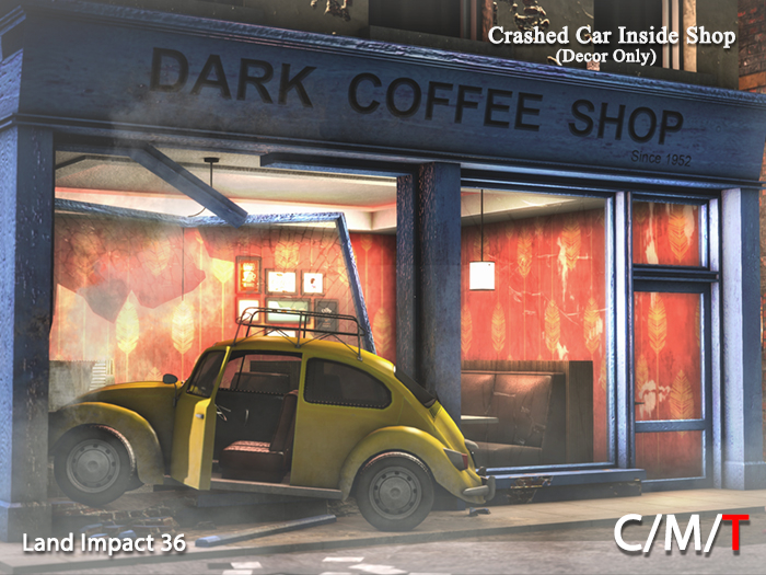 "Killer's" Crashed Car Inside Shop (Decor Only)