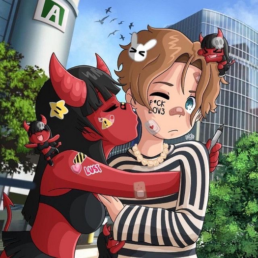 "evil love" wall art