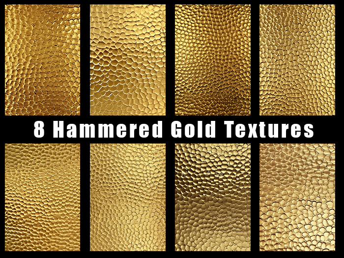Hammered GOLD - 8 textures - FULL PERM PACK