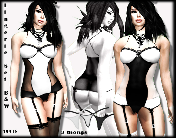 CoG Design Lingerie Set B&W