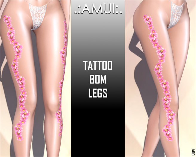 .:AMUI:. PROMO "Pink Flowers" BOM LEGS TATTOO