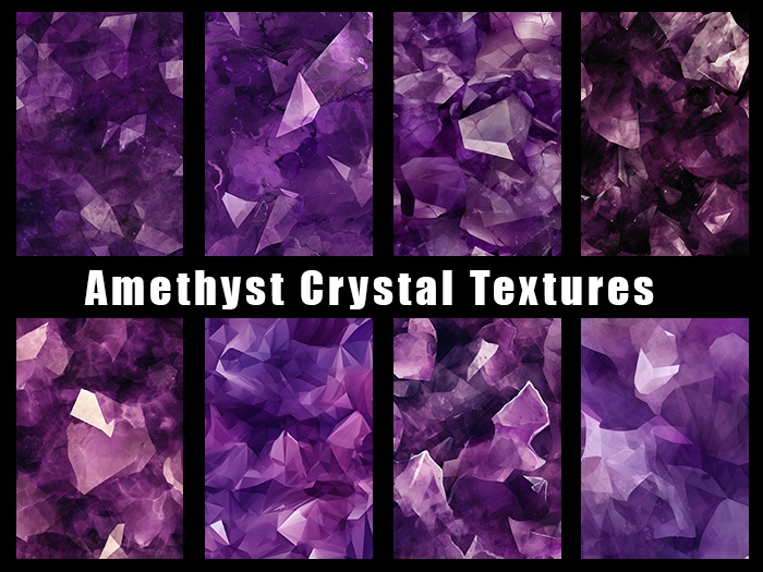 Amethyst crystal  - 8 textures - FULL PERM PACK