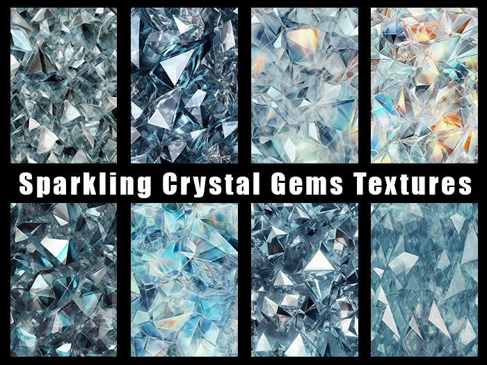 Sparkling Crystal Gems 8 textures - FULL PERM PACK