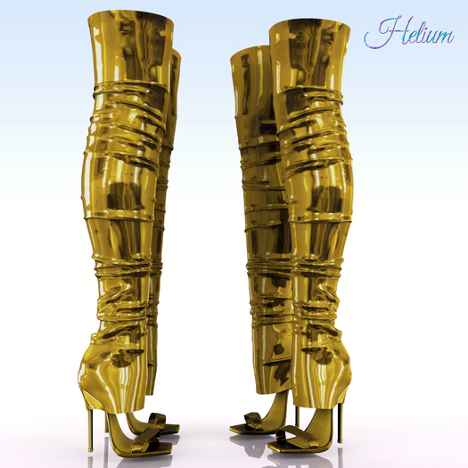 Gold Latex Materials Legacy Boots