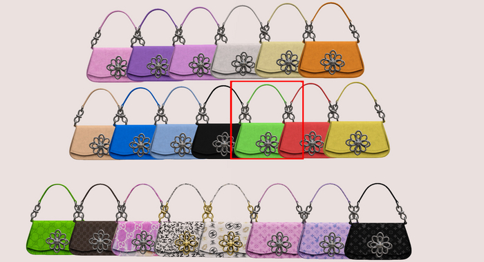 #UNIVERSA - Carrie Flower Handbag - Slime