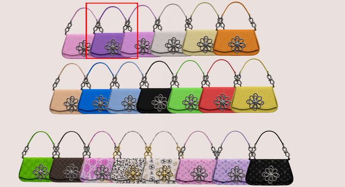 #UNIVERSA - Carrie Flower Handbag  - Purple