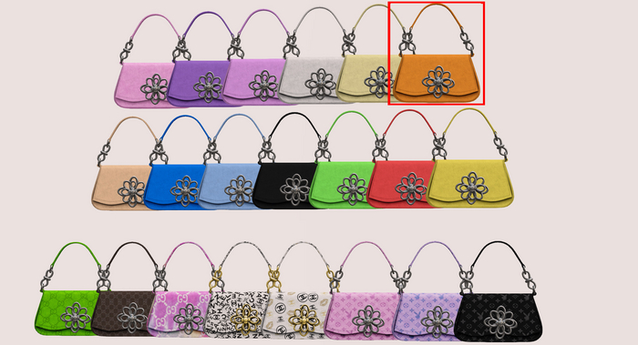 #UNIVERSA - Carrie Flower Handbag  - Orange