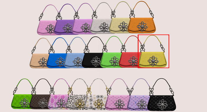 #UNIVERSA - Carrie Flower Handbag  - Mustard