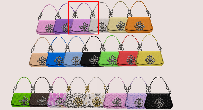 #UNIVERSA - Carrie Flower Handbag  - Lavender