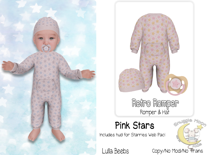 {SMK} Retro Romper | Pink Stars