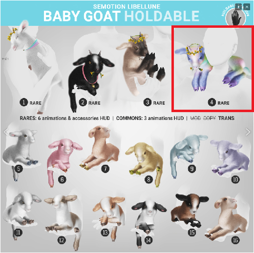 4. SEmotion Libellune Baby Goat Holdable RARE