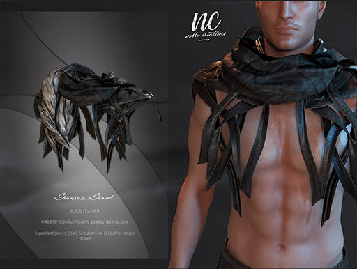 [NC] - Shaman Shawl (Black&Leopard) 