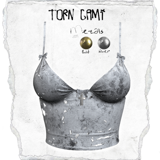 +WORN+ Torn Cami DIRTY GREY