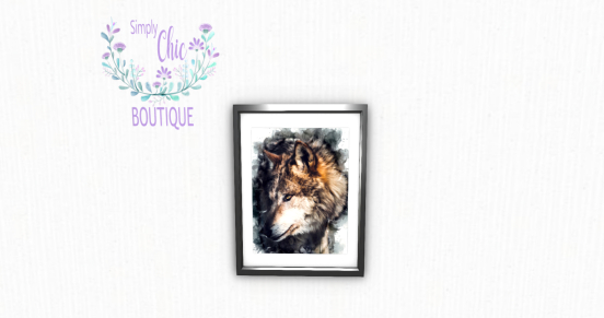 Wolf Artwork in Frame (w/ resizer)