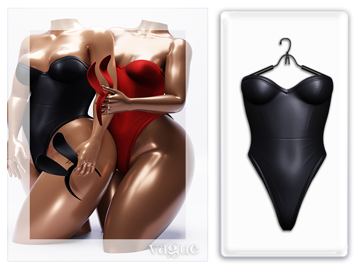 Vague. Sexy Bunny Bodysuit Black
