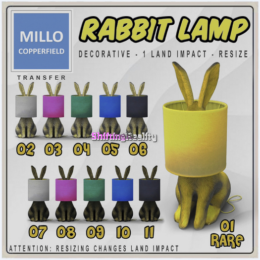 1. Millo Copperfield - Rabbit Lamp RARE