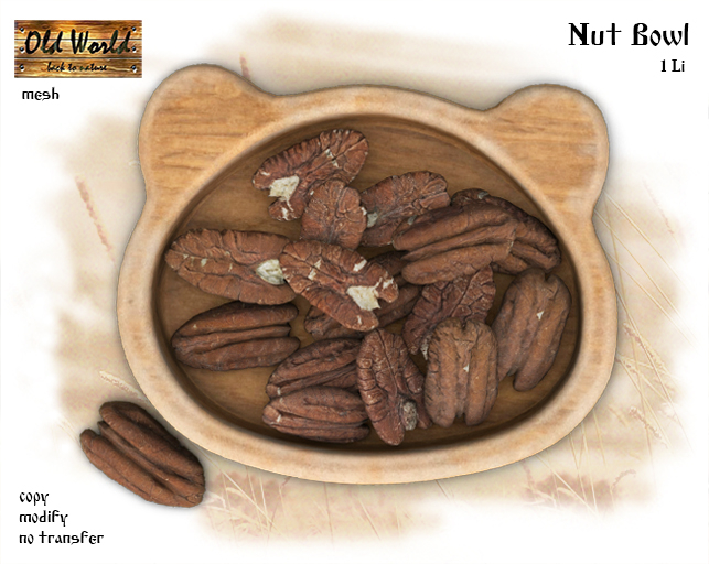 Wooden Nut Bowl - Pecan - Old World 