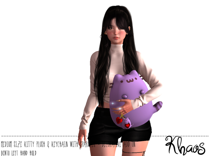 Khaos's Kitty Plush and keychain set LEFT - Light Purple