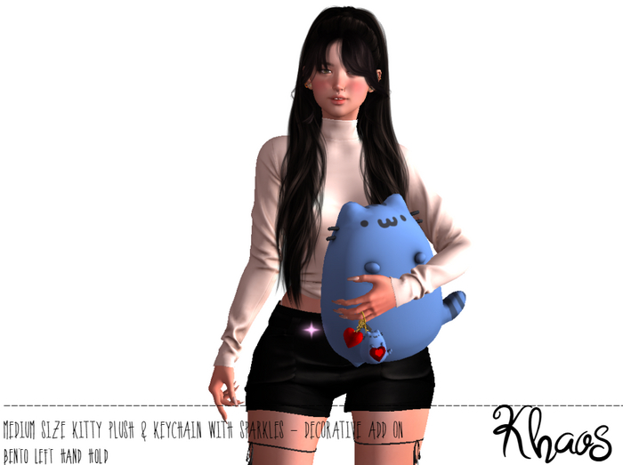 Khaos's Kitty Plush and keychain set LEFT - Blue