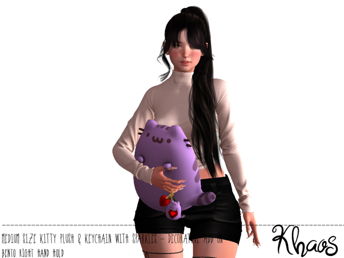 Khaos's Kitty Plush and keychain set RIGHT - Light Purple
