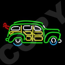 Surfers Woody Neon Bar Sign