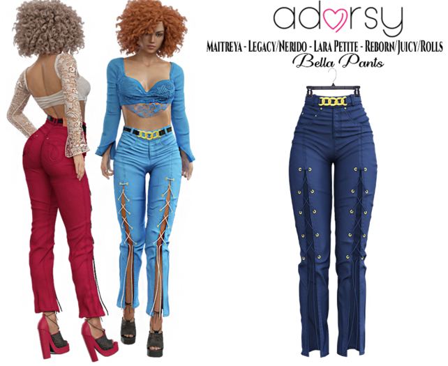 adorsy - Bella Pants Blue - Maitreya/Legacy-Nerido/Lara Petite/Reborn-Juicy