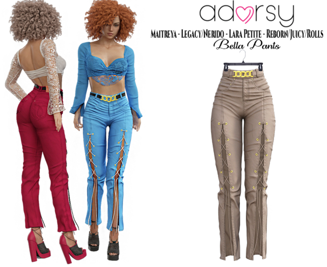 adorsy - Bella Pants Brown - Maitreya/Legacy-Nerido/Lara Petite/Reborn-Juicy