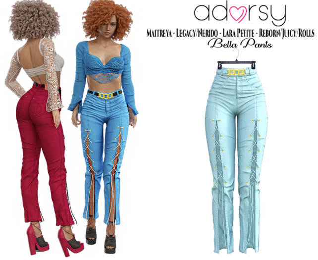 adorsy - Bella Pants Light Blue - Maitreya/Legacy-Nerido/Lara Petite/Reborn-Juicy
