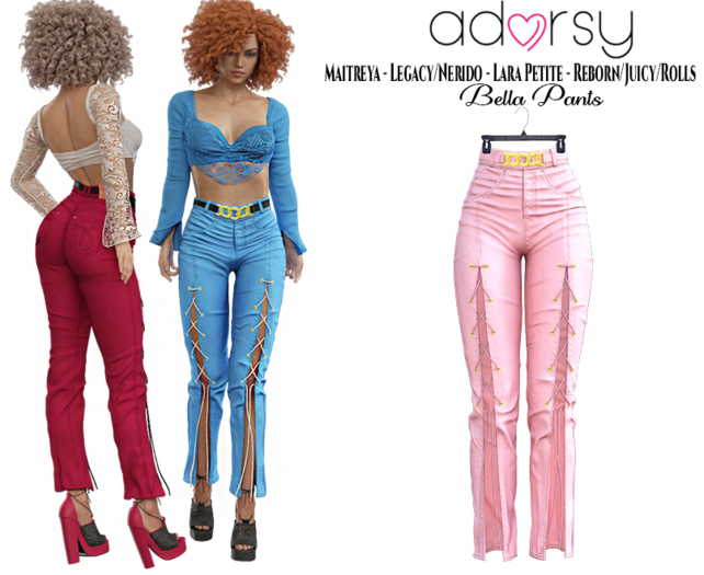 adorsy - Bella Pants Pink - Maitreya/Legacy-Nerido/Lara Petite/Reborn-Juicy