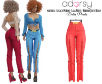 adorsy - Bella Pants Red - Maitreya/Legacy-Nerido/Lara Petite/Reborn-Juicy