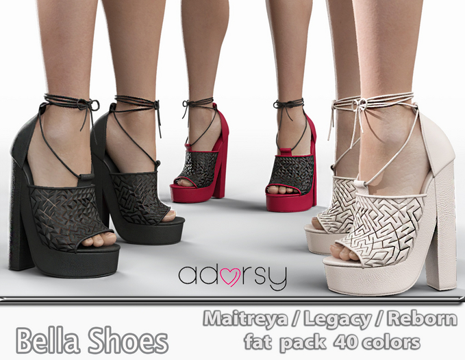 adorsy - Bella Shoes Fatpack- Maitreya/Legacy-Nerido/Lara Petite/Reborn-Juicy