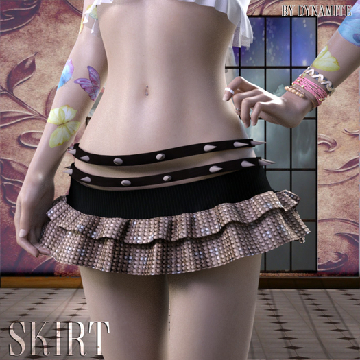 Beige Spiked Skirt Legacy