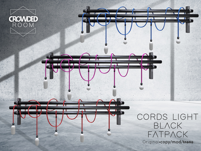 Crowded Room - Cords Wall Light - Black Fatpack  