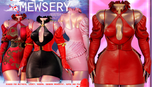 #MEWSERY Venti Set{#13 Leather.Ruby} - // Dress, Corset & Sleeves