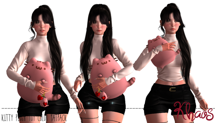 Khaos's Kitty Plush FATPACK - 3 POSES * PINK