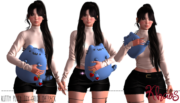 Khaos's Kitty Plush FATPACK - 3 POSES * BLUE