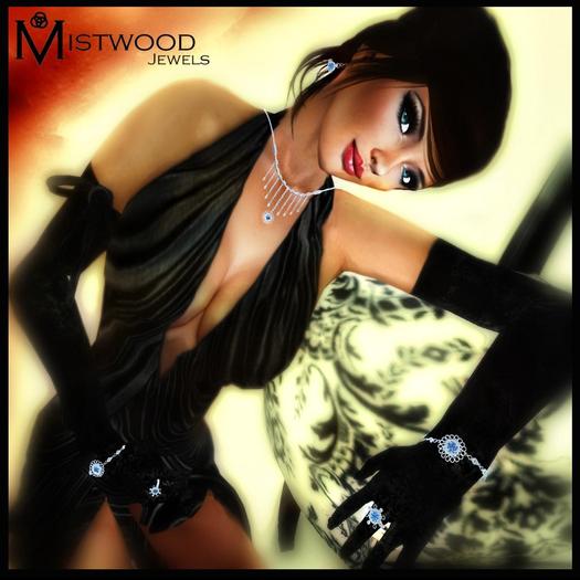 [Mistwood Jewels] Fiorinverno Complete Jewelry Set - Silver, Opals & Diamonds