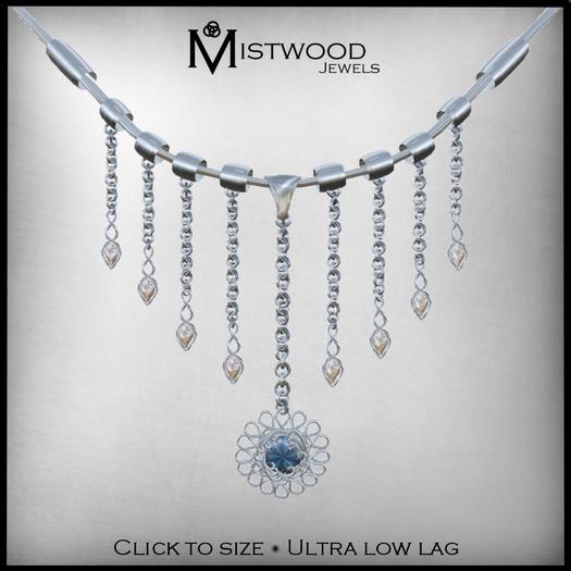 [Mistwood Jewels] Fiorinverno Necklace - Silver, Opals & Diamonds