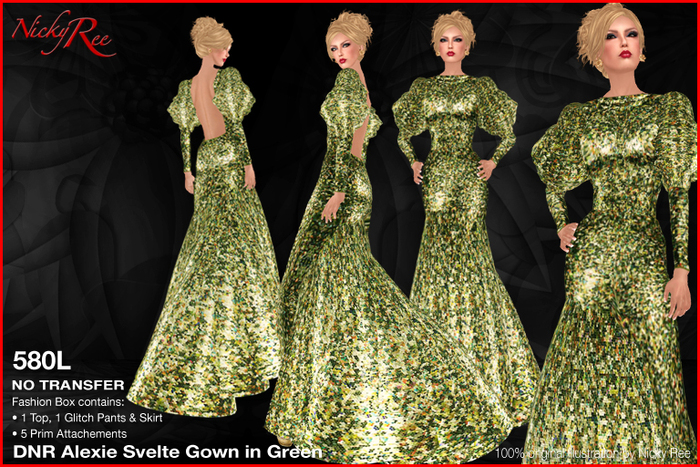 *DNR* Alexie Svelte Gown in Green