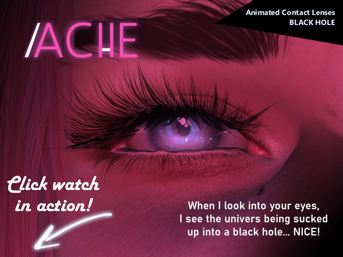 !ACHE! : Animated Contact Lenses : BLACK HOLE : (Wear Upacker)