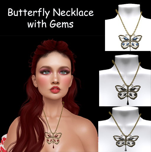 Golden Necklace Diamonds butterfly