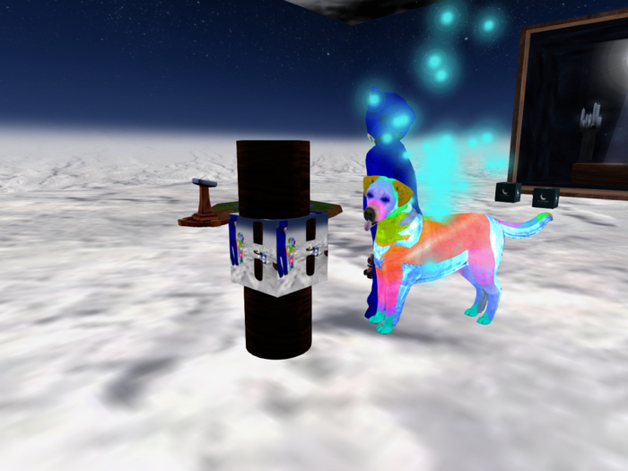 Rainbow with particle poof Teegle dog applier boxed
