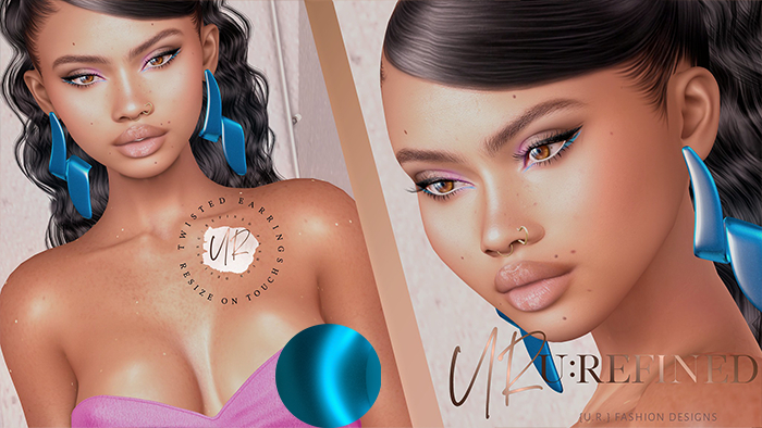 {U:Refined} Twisted  Earrings [Blue]