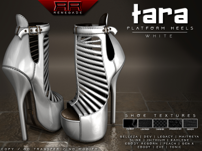 [Renegade] Tara Platform Heels - White